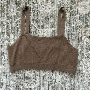 Cozy Brown Knit Crop Top